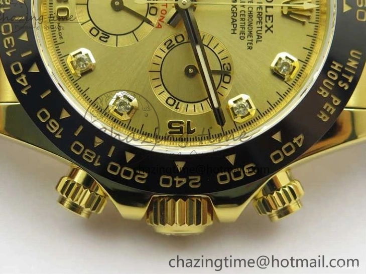 Best Diamonds 116518 Edition 904L Case Strap) SA4130 V4 1:1 Extra SS Noob Goid Plated on Strap Daytona Dial Rubber YG Black (Free 0521